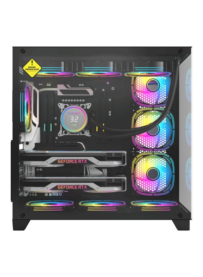 Emarat Gamers حاسوب الألعاب إمارات جيمرز – معالج إنتل كور i9-14900K، RTX 5080 16GB، 32GB DDR5 RGB، 2TB NVMe SSD، واي فاي، صندوق ACEGEEK Mercury R425 Pro زجاج أسود 7 مراوح RGB ATX - Image 2